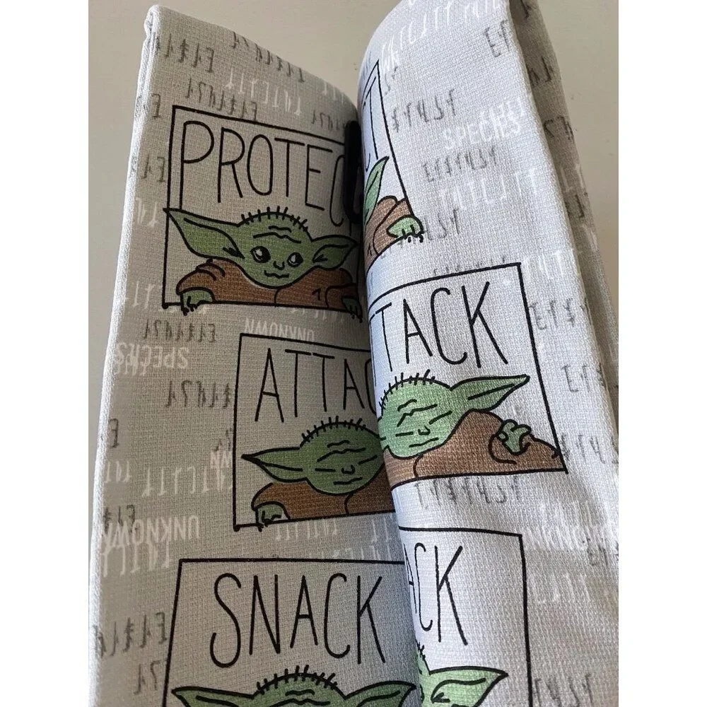 2 Pack Star Wars The Mandalorian Grogu Snack Attack Kitchen Towels Baby Yoda NEW